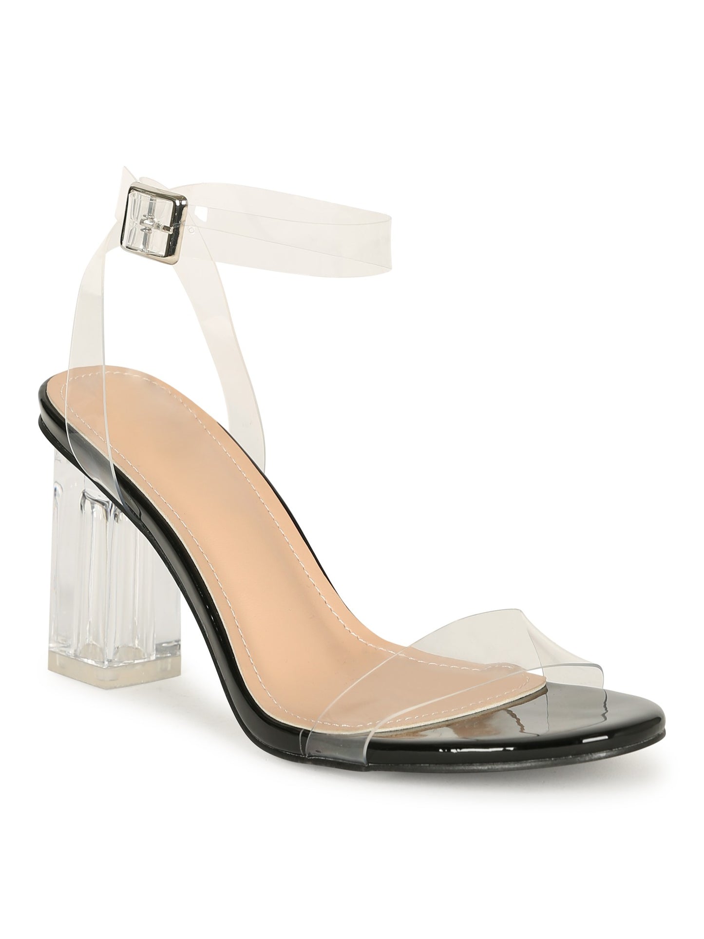 Women's Clear Toe Strap Lucite Heel- LAYY2