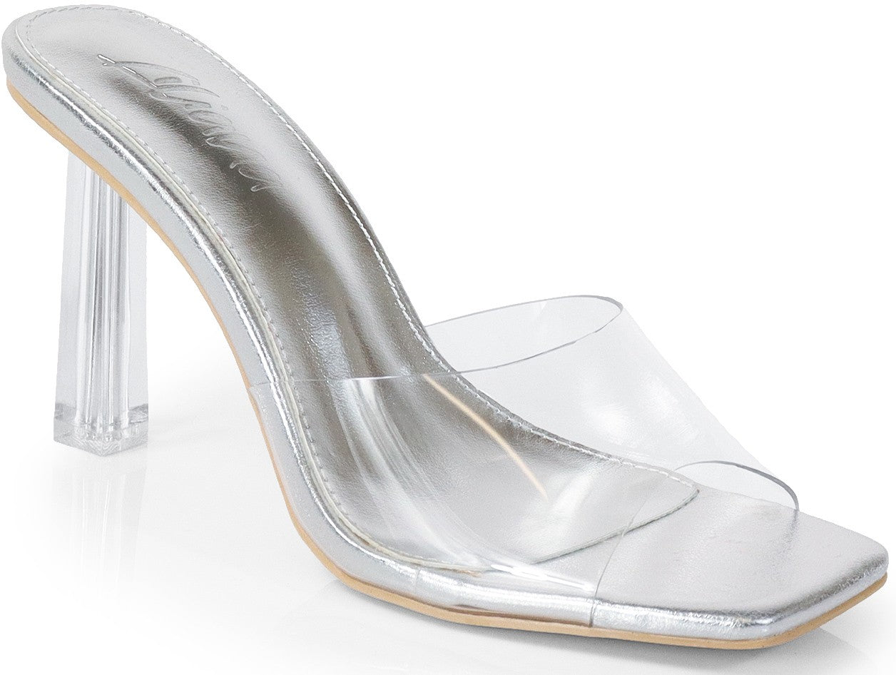 Women's Clear Square Toe Heel - ELISA1