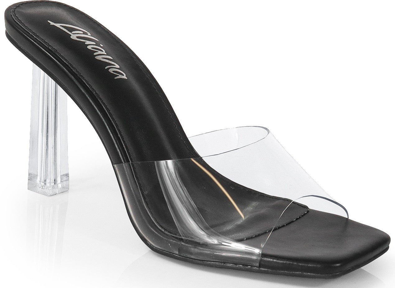 Women's Clear Square Toe Heel - ELISA1