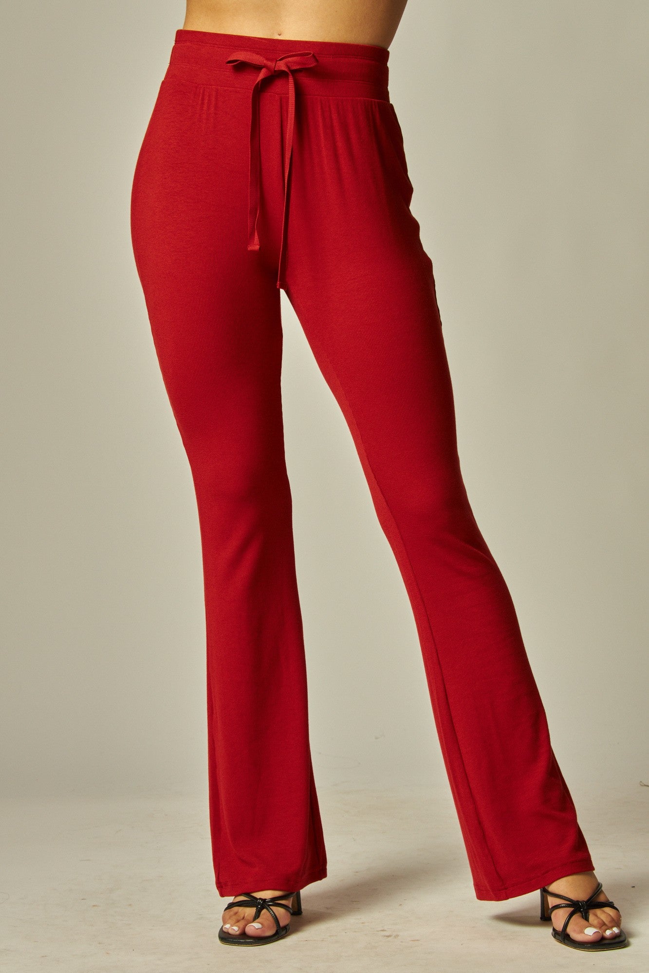 Women's Ribbed Knit Flare Leg Lounge Pant - LVPJOLIE10P