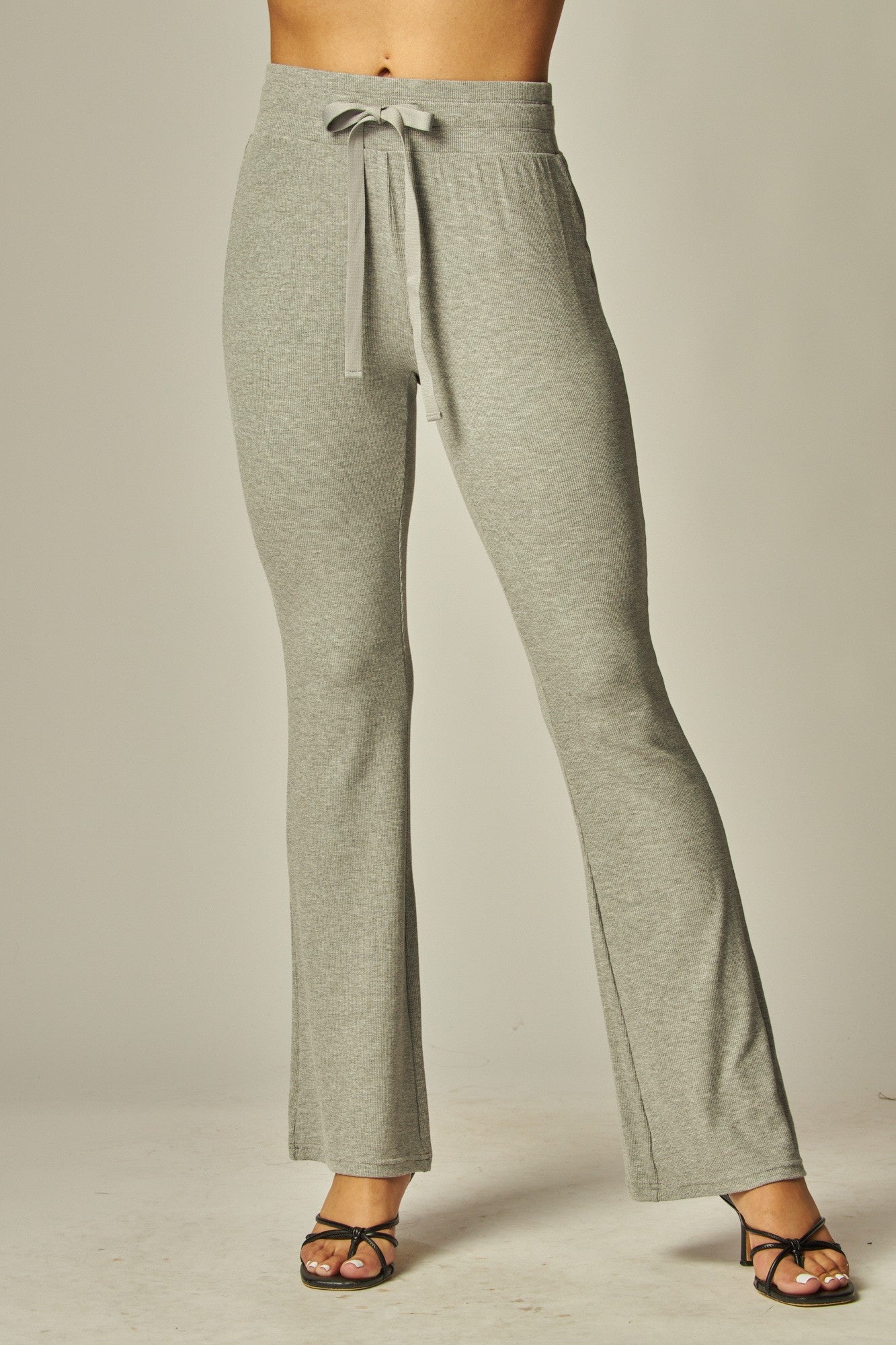 Women's Ribbed Knit Flare Leg Lounge Pant - LVPJOLIE10P