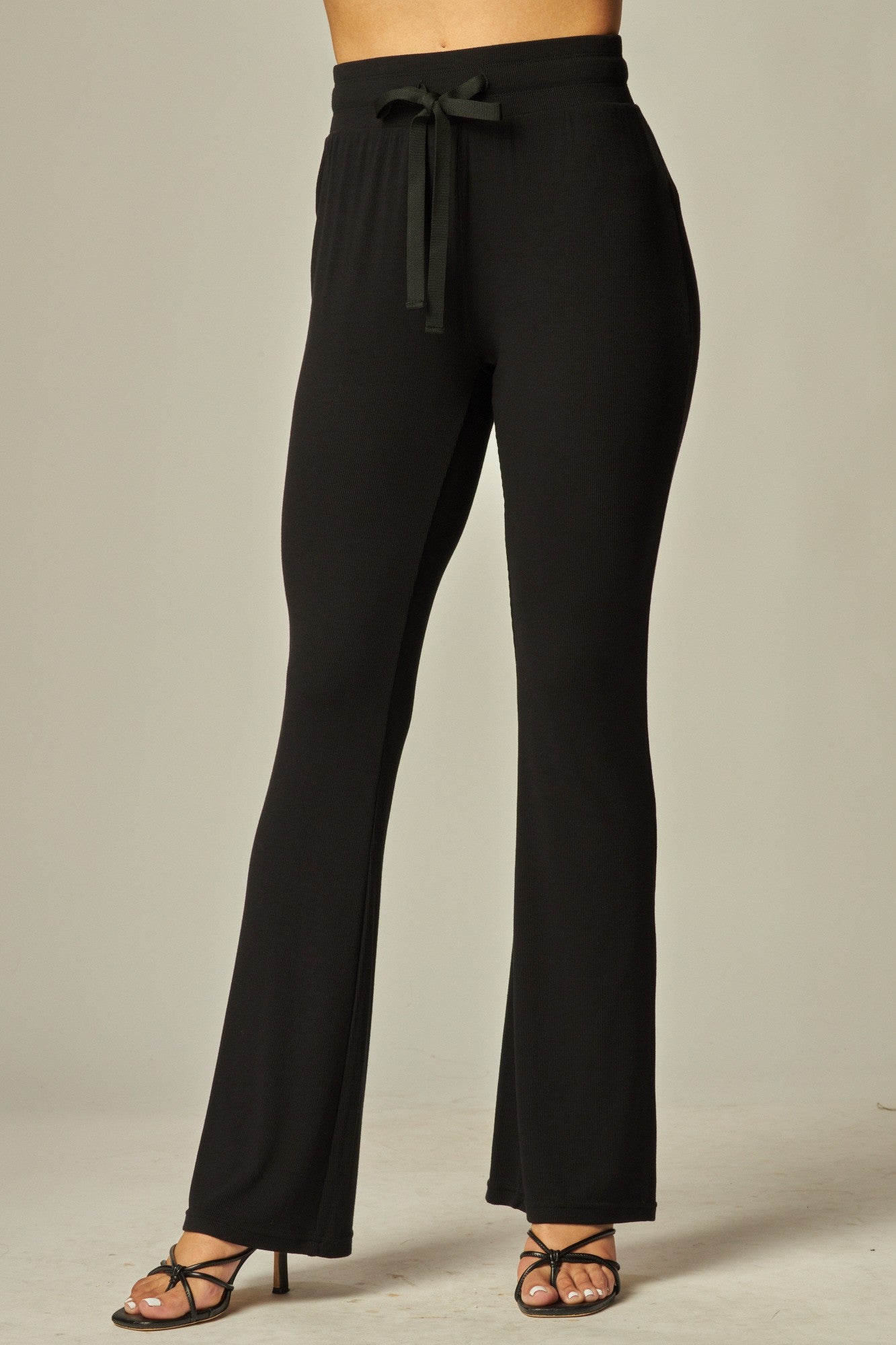 Women's Ribbed Knit Flare Leg Lounge Pant - LVPJOLIE10P