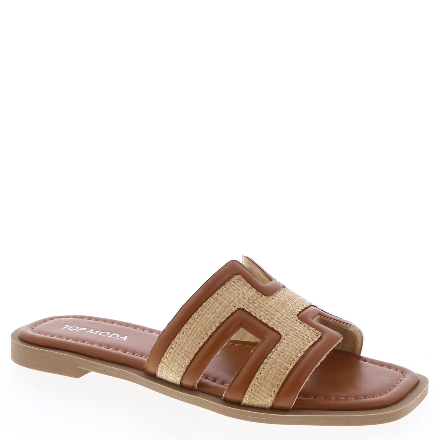 Women's Two Tone H-band Flat Sandal - ELIO18