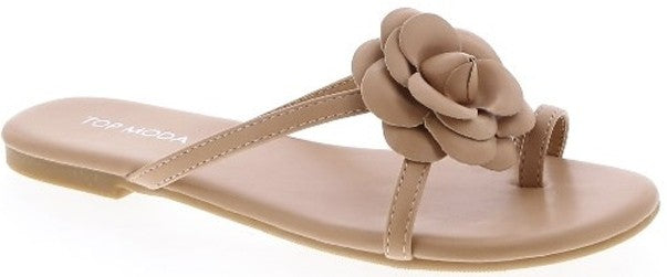 Women's Toe Ring Flower Slip On Slippers - GRACE9