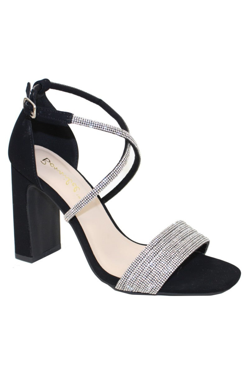 Women's Block Heel with Rhinestone - ALISA3