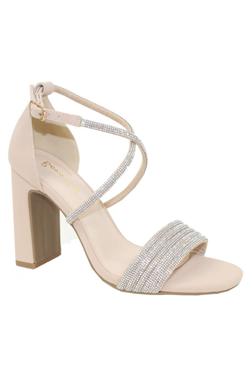Women's Block Heel with Rhinestone - ALISA3