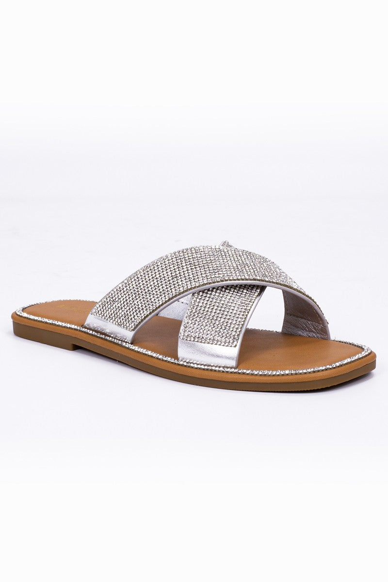 Women's Cross Strap Rhinestone Sandal - WFMIA43
