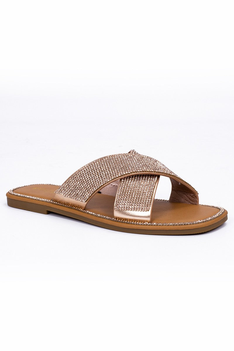 Women's Cross Strap Rhinestone Sandal - WFMIA43