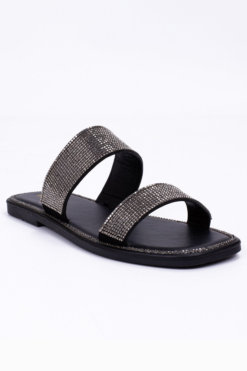 Women's Rhinestone Double Strap Sandal - WFMIA42