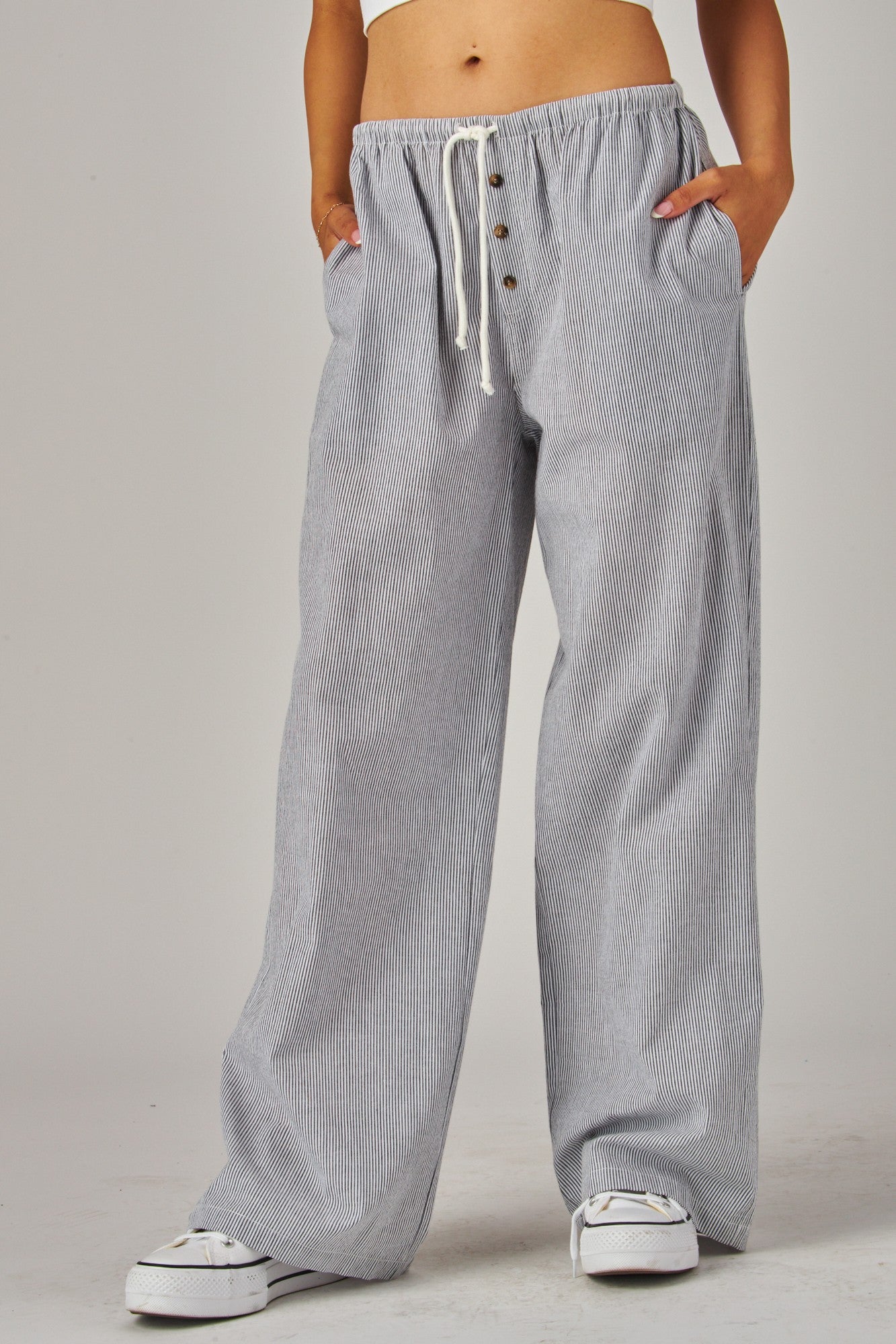 Women's Pinstripe Pocket Boxer Pants - LVPPJ300