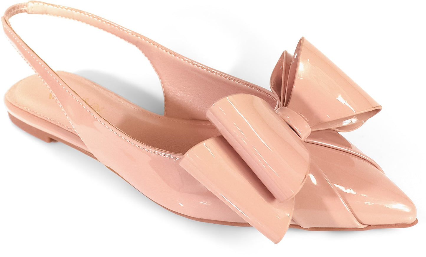 Women's Bowtie Pointy Toe Slingback Flats-IVY82