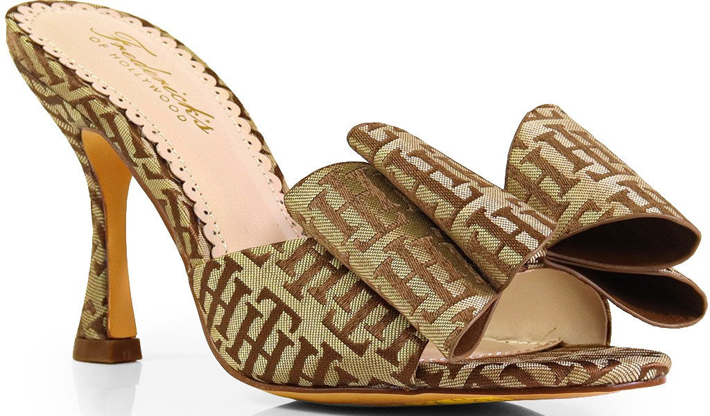 Women's Bowtie Pointy Toe High Heel Slides -NANA