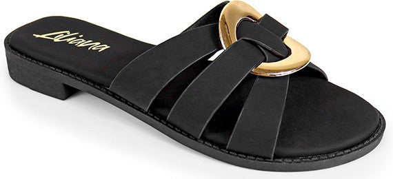 Women's Metallic Ring Flat Casual Sandal - MAY1
