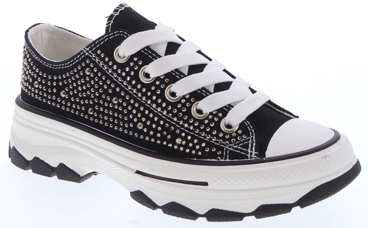 Women's Lace up Sneakers With Rhinestone - MURPHY62