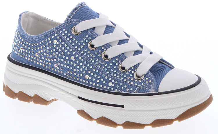 Women's Lace up Sneakers With Rhinestone - MURPHY62