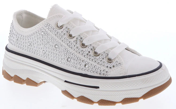 Women's Lace up Sneakers With Rhinestone - MURPHY62
