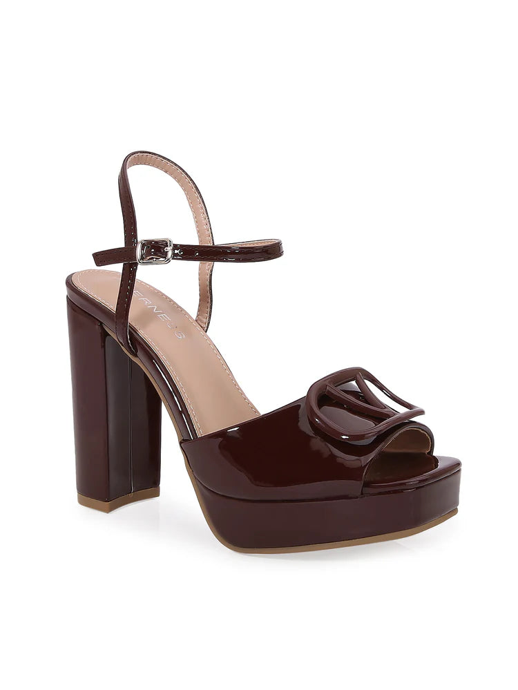 Women's Chunky Heel with "V" -REGGIE55