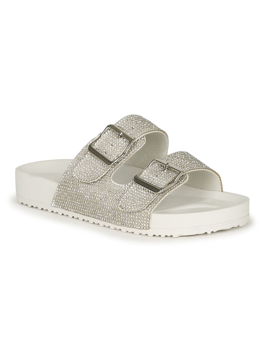 Women's Rhinestone Glitter Flatform Sandal - AHANA1