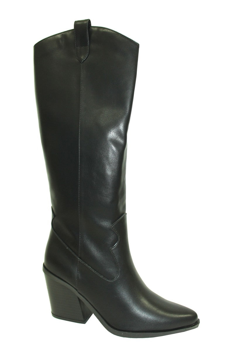 Women's Pointy Toe Chunky Western Boots- WEST1