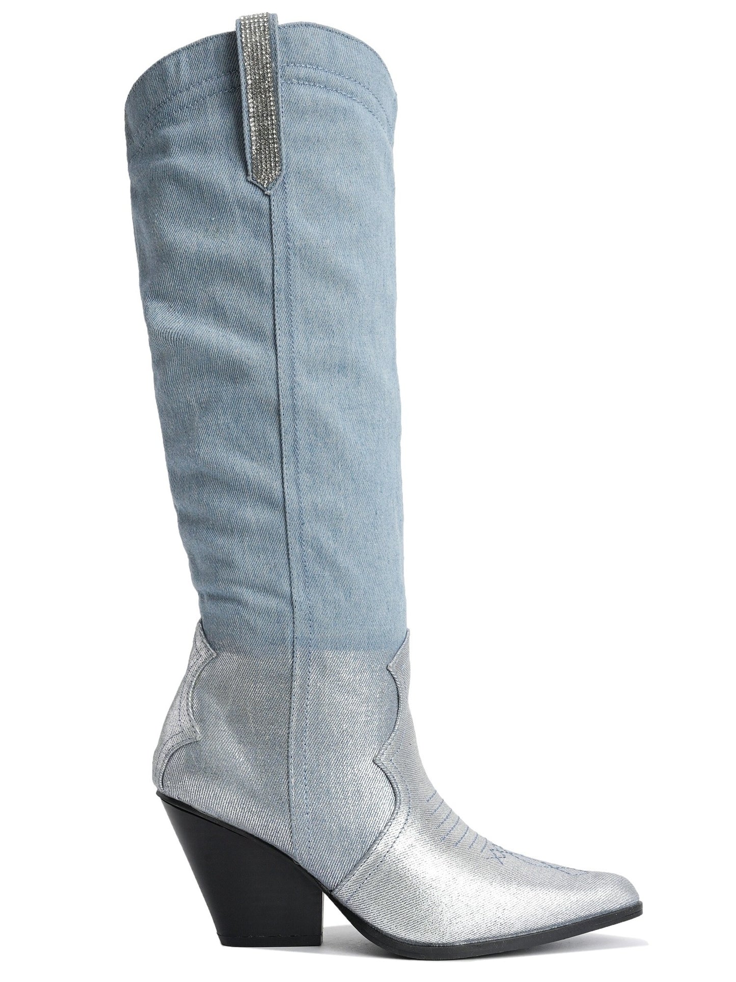 Women's Knee High Two Tone Western Boot- CASTINE