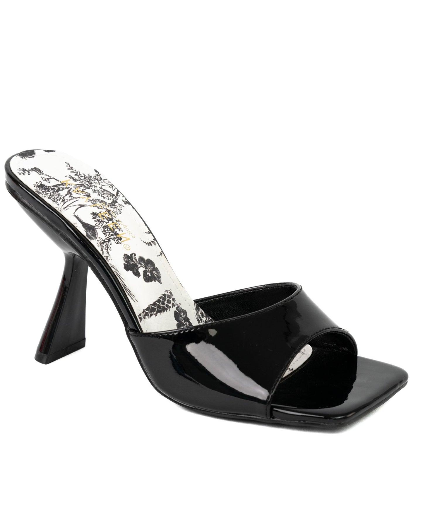 Women's Patent Square Toe Heels- REBECA25