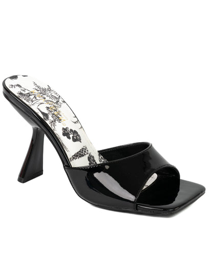 Women's Patent Square Toe Heels- REBECA25
