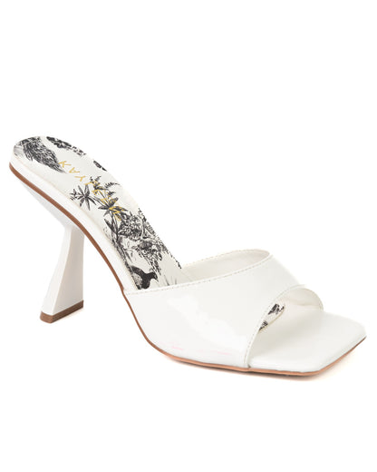 Women's Patent Square Toe Heels- REBECA25