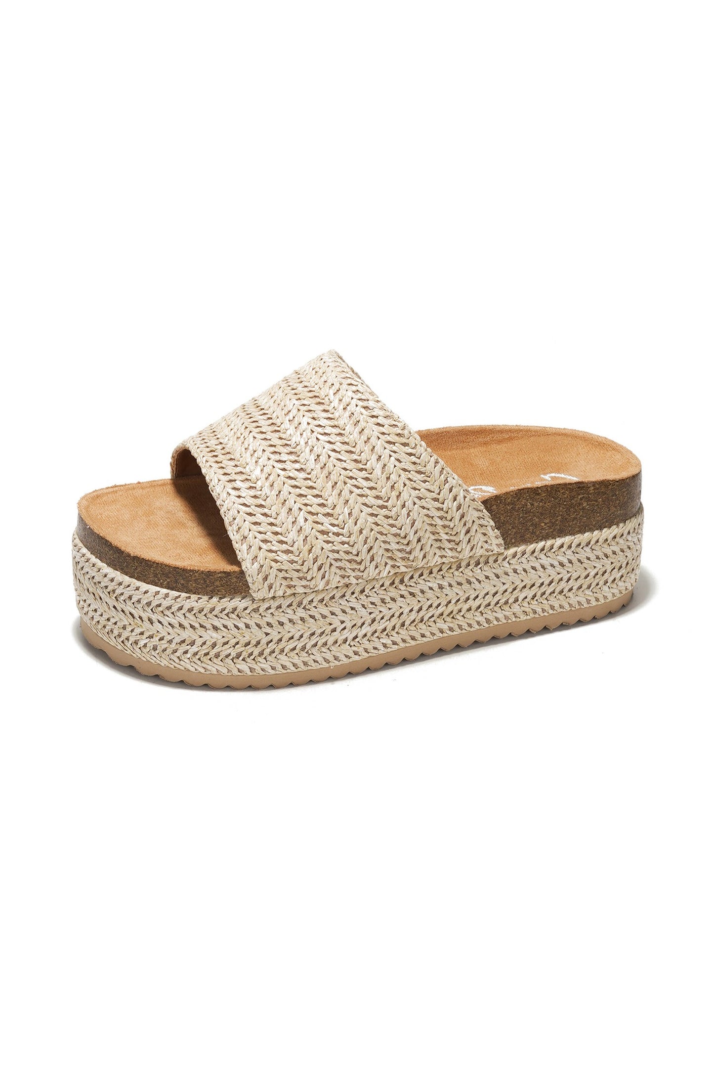 Women's Chunky Platform, Slip On Cork Sandal - HACHA