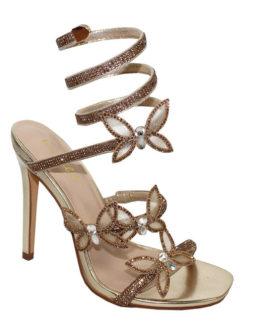Women's Rhinestone Butterfly Detail Heel - PATRICIA2