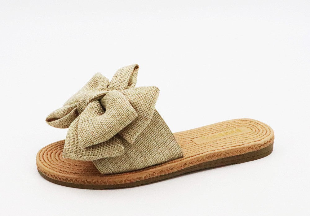 Women's Wedge Flat Sandal with Bow - ATHENA24