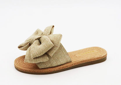 Women's Wedge Flat Sandal with Bow - ATHENA24