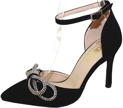 Women's Rhinestone Bow With Pointed Heel - BELEN1