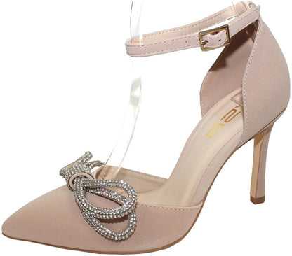 Women's Rhinestone Bow With Pointed Heel - BELEN1