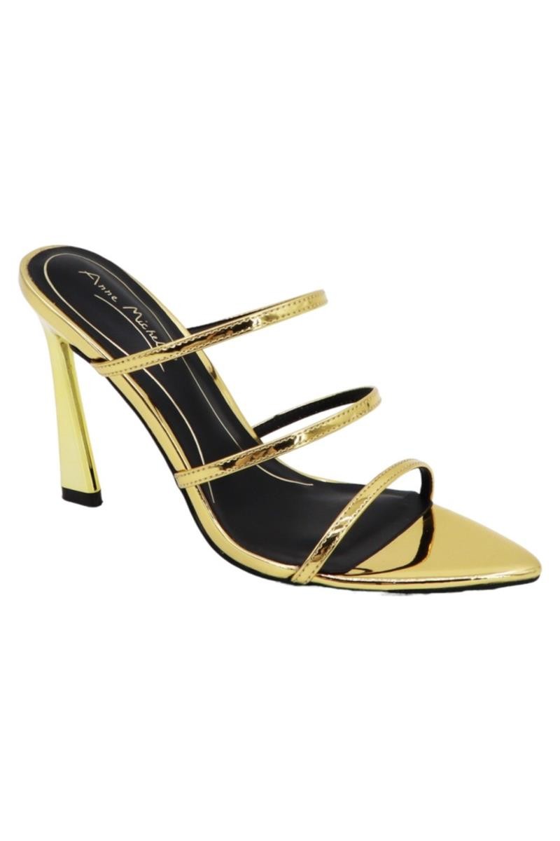 Women's Metallic Open Toe Heel - SMOKE06