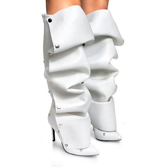 Women's Pointed Toe Knee High Boots - BUMBLE01 / MAGE1
