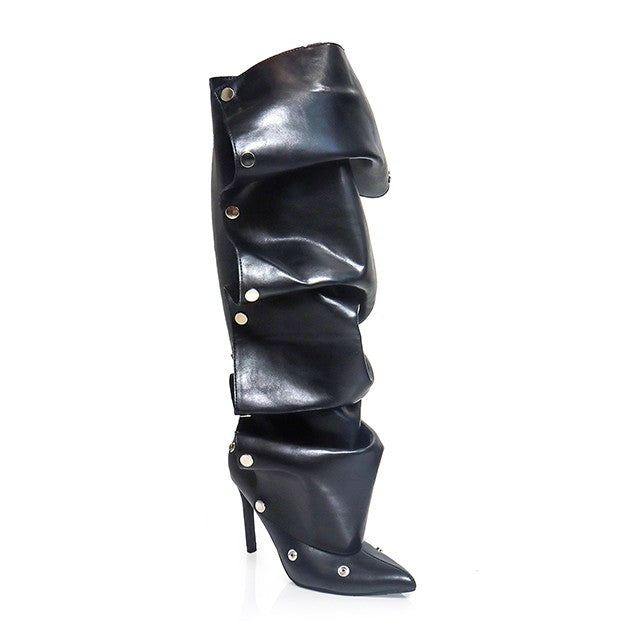 Women's Pointed Toe Knee High Boots - BUMBLE01 / MAGE1