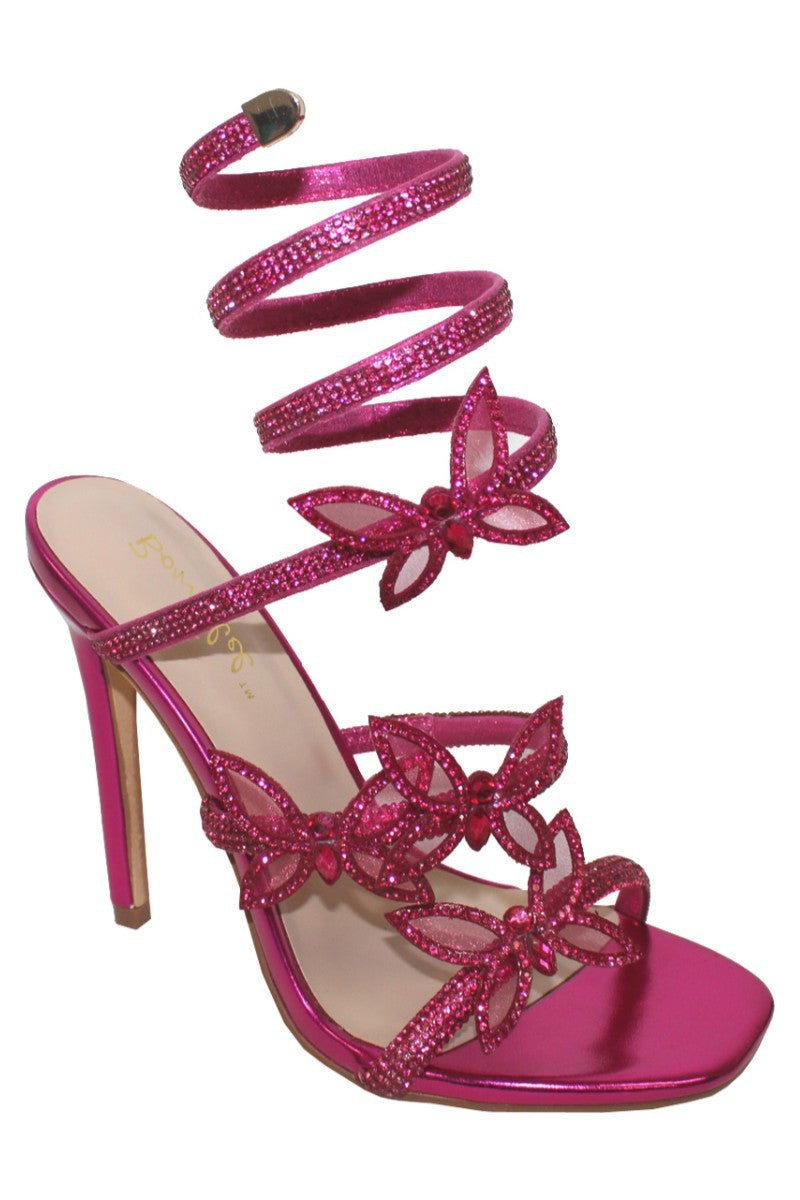 Women's Rhinestone Butterfly Detail Heel - PATRICIA2
