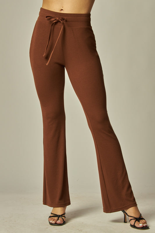 Women's Ribbed Knit Flare Leg Lounge Pant - LVPJOLIE10P