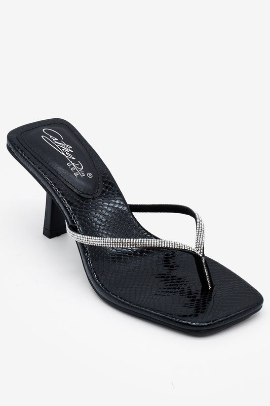 Women's Thong Heel with Rhinestone - MARION5
