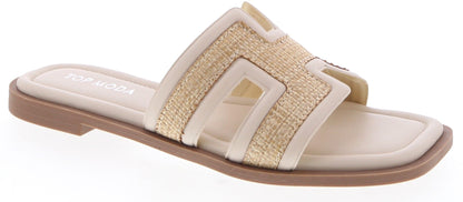 Women's Two Tone H-band Flat Sandal - ELIO18