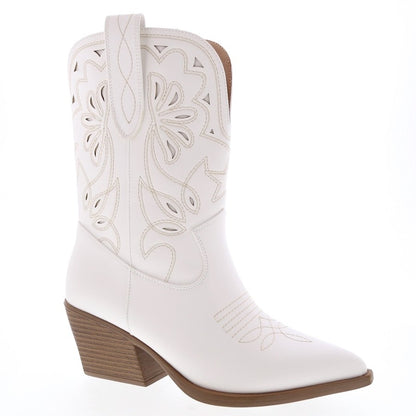 Women's Block Heel Western Ankle Boots- ELK46