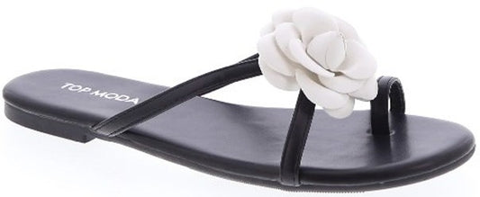 Women's Toe Ring Flower Slip On Slippers - GRACE9