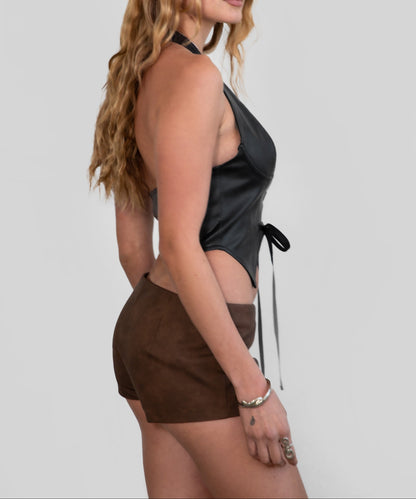 Women's  Lightweight PU Halter Top  - TICTH30046