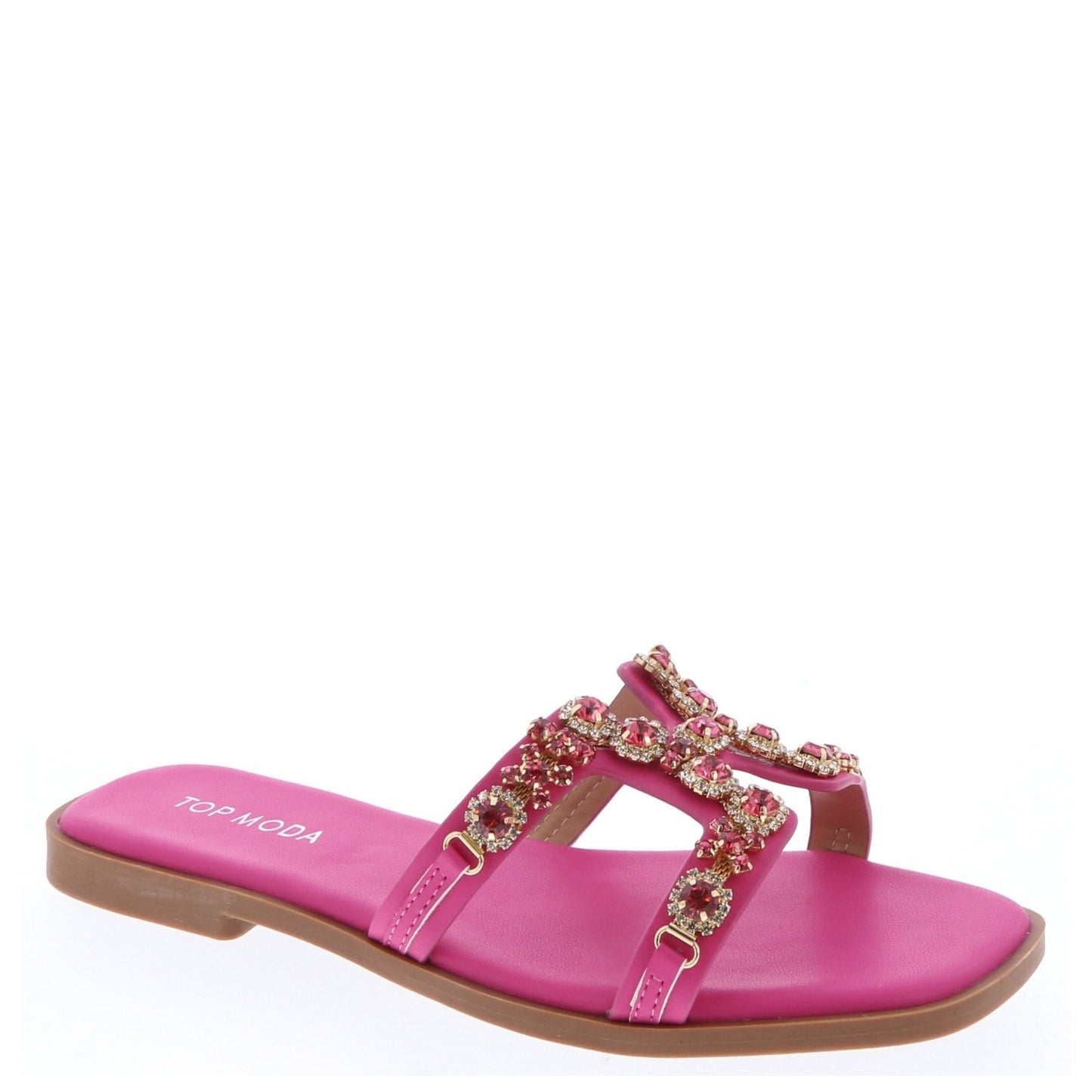 Women's Jewel Ornament H-cutout Flat Sandals - DUBAI1