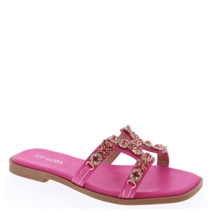 Women's Jewel Ornament H-cutout Flat Sandals - DUBAI1