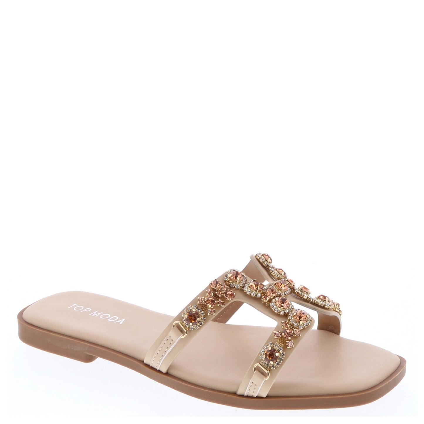Women's Jewel Ornament H-cutout Flat Sandals - DUBAI1