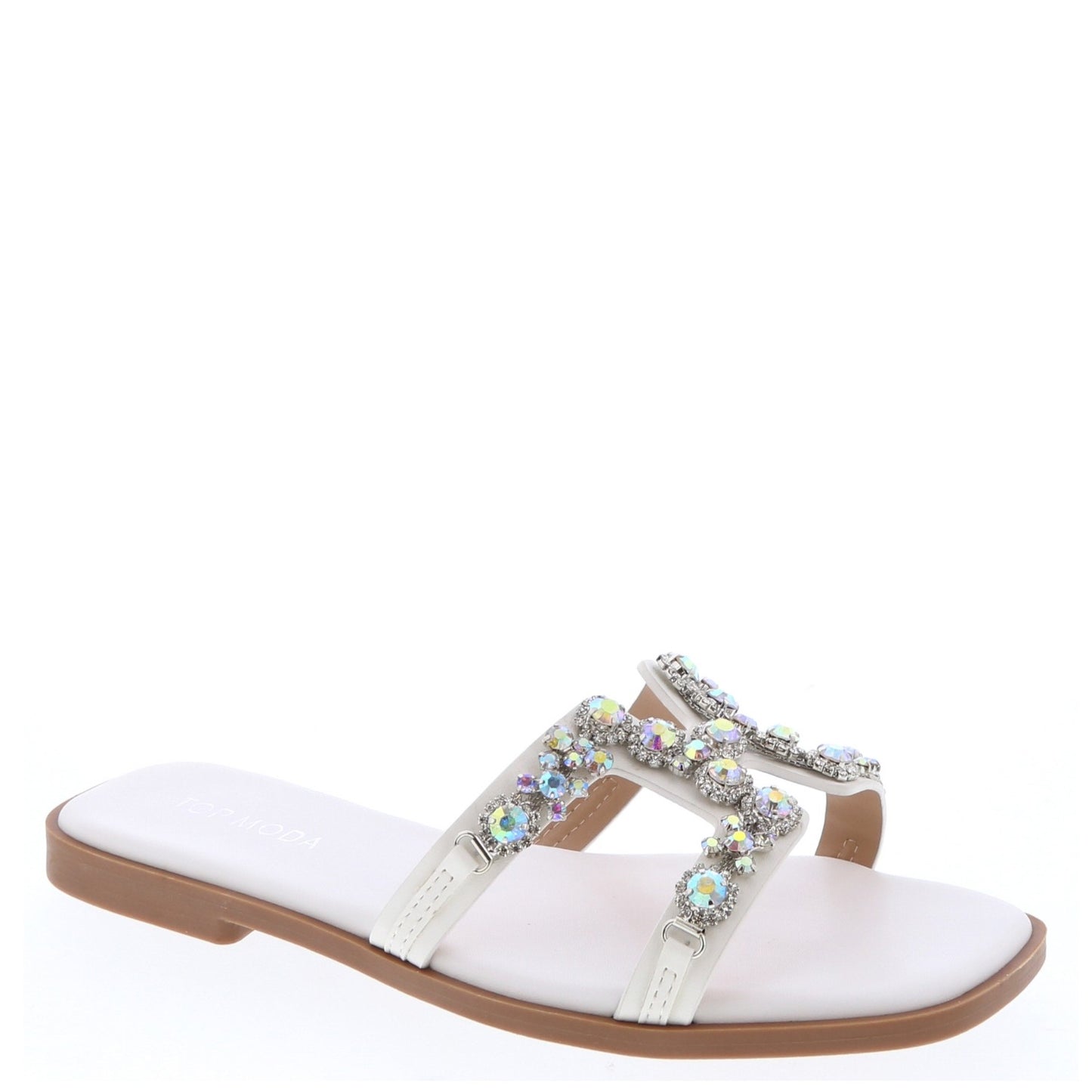 Women's Jewel Ornament H-cutout Flat Sandals - DUBAI1