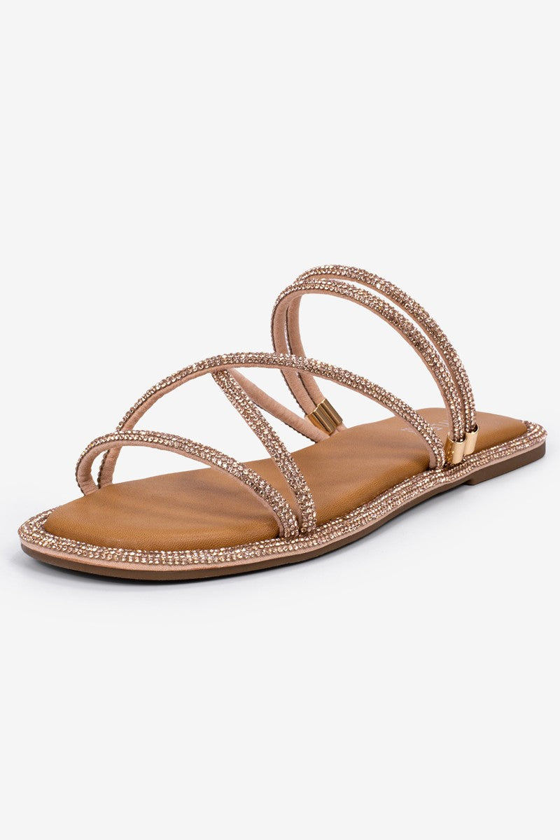 Women's Rhinestone Strap Sandal - JET5