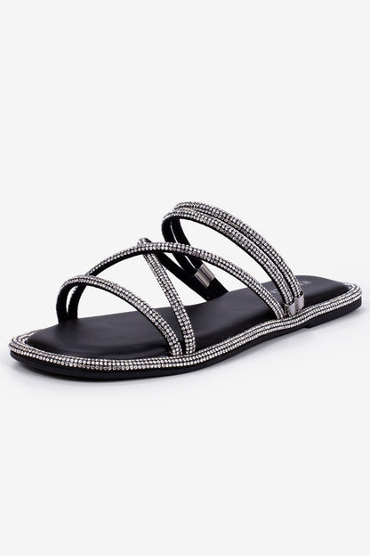Women's Rhinestone Strap Sandal - JET5