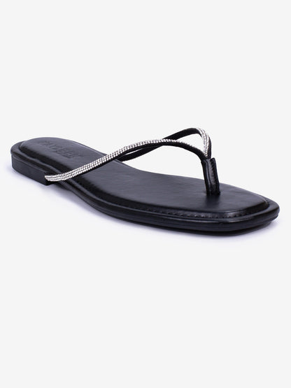 Women's Flat Thong Sandal with Rhinestone- KARLY9
